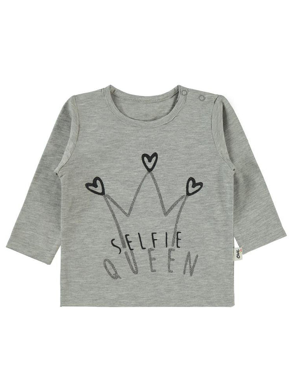 Civil Baby Kalp Taçlı 6-18 Ay Sweatshirt - Gri