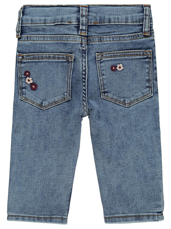 Civil Baby Çiçek Nakışlı Straight 6-18 Ay Pantolon - Mavi