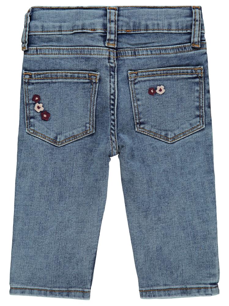 Civil Baby Çiçek Nakışlı Straight 6-18 Ay Pantolon - Mavi