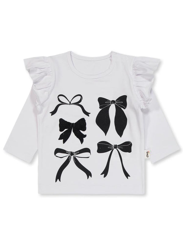 Civil Baby Fiyonk Baskılı 6-18 Ay Takım - Beyaz