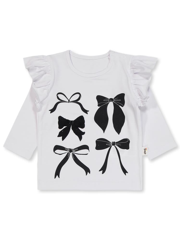 Civil Baby Fiyonk Baskılı 6-18 Ay Takım - Beyaz