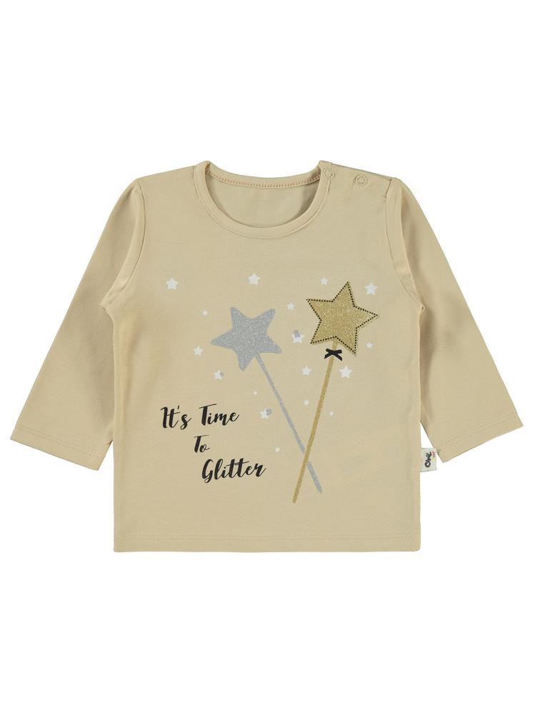 Civil Baby Yıldız Baskılı 6-18 Ay Sweatshirt - Bej