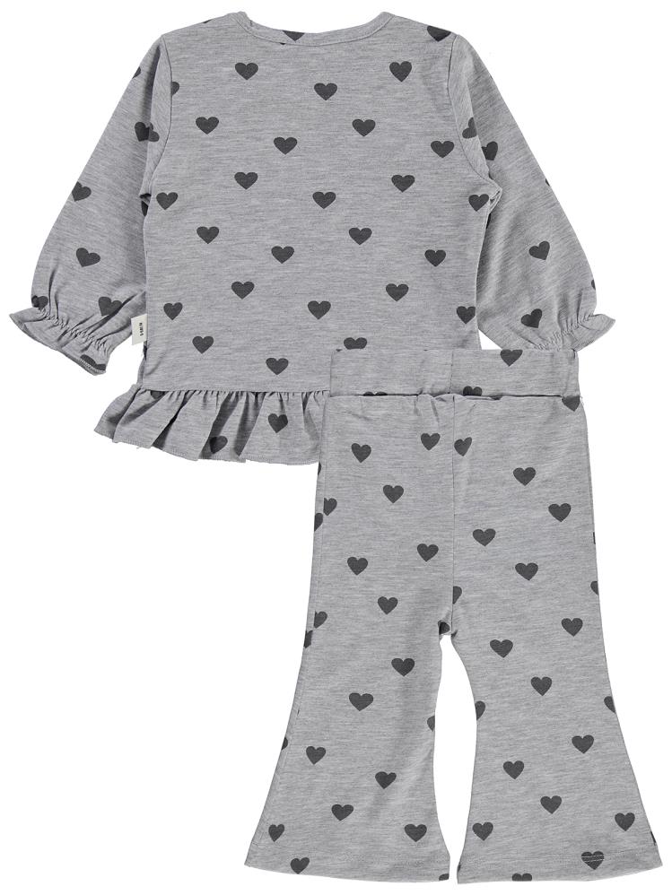Civil Baby Kalp Baskılı 6-18 Ay Takım - Gri