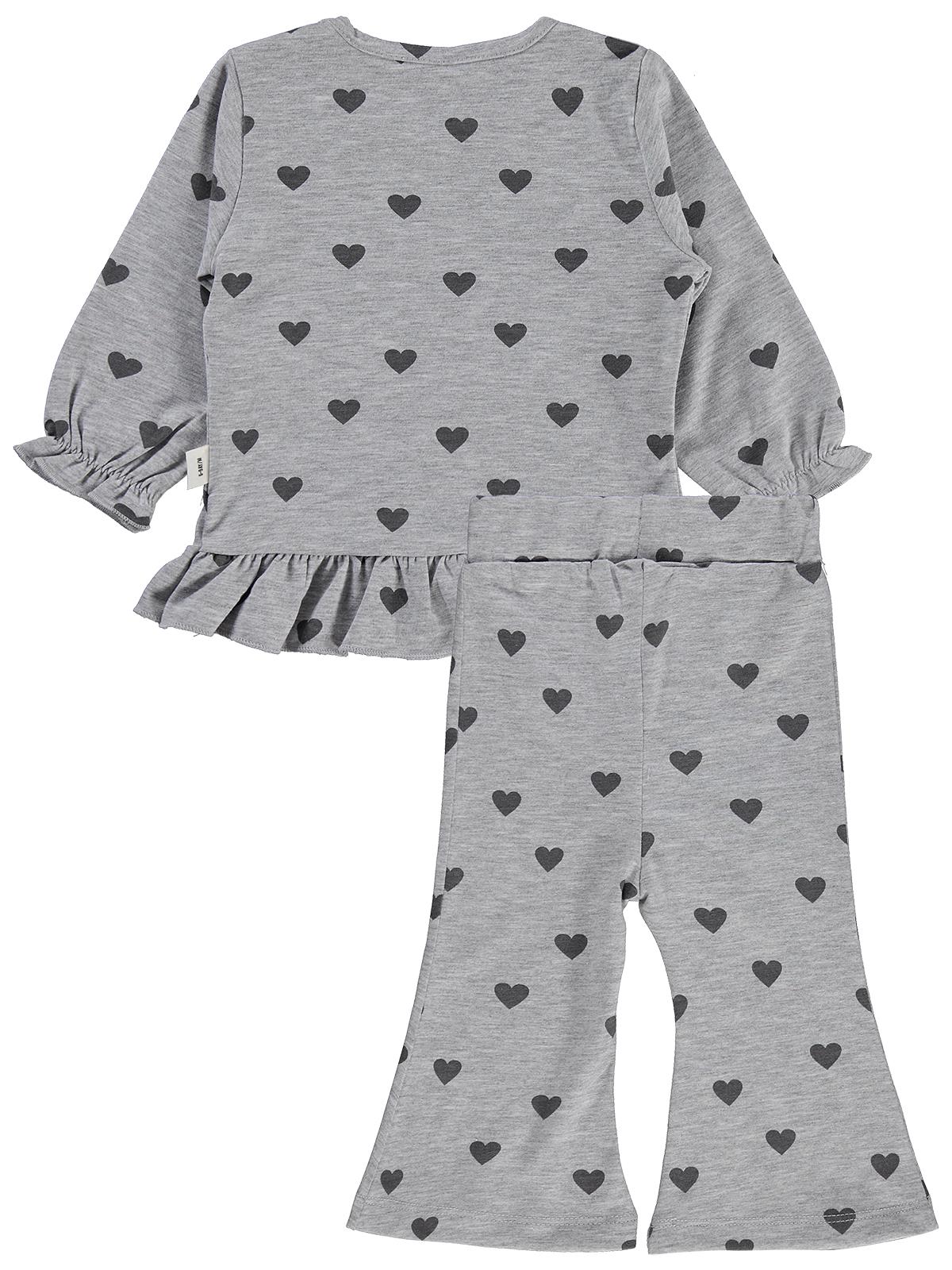 Civil Baby Kalp Baskılı 6-18 Ay Takım - Gri