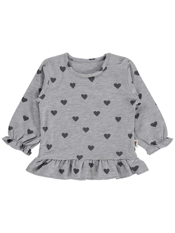 Civil Baby Kalp Baskılı 6-18 Ay Takım - Gri