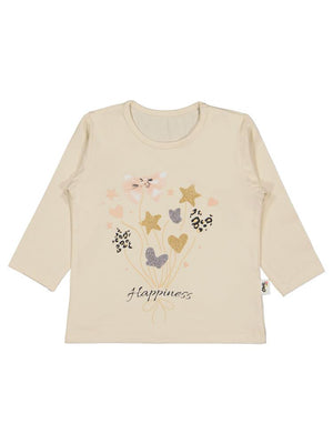 Civil Baby Yıldız Kalp Baskılı 6-18 Ay Sweatshirt - Bej