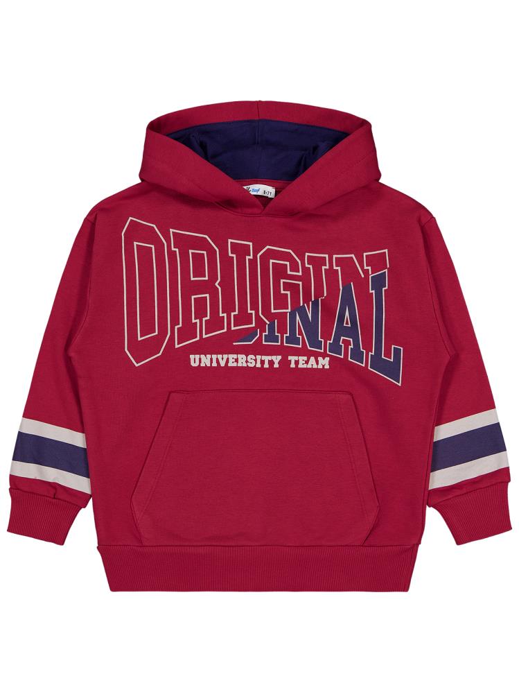 Civil Boys Original Baskılı 6-9 Yaş Sweatshirt - Bordo