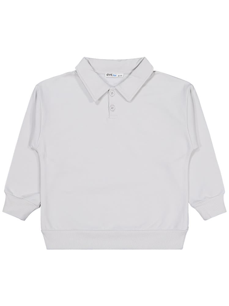 Civil Boys Pola Yaka 6-9 Yaş Sweatshirt - Gri