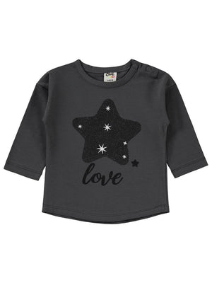 Civil Baby Yıldız Baskılı 6-18 Ay Sweatshirt - Gri