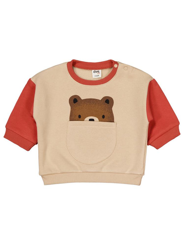 Civil Baby Ayıcık Cepli 6-18 Ay Takım - Turuncu