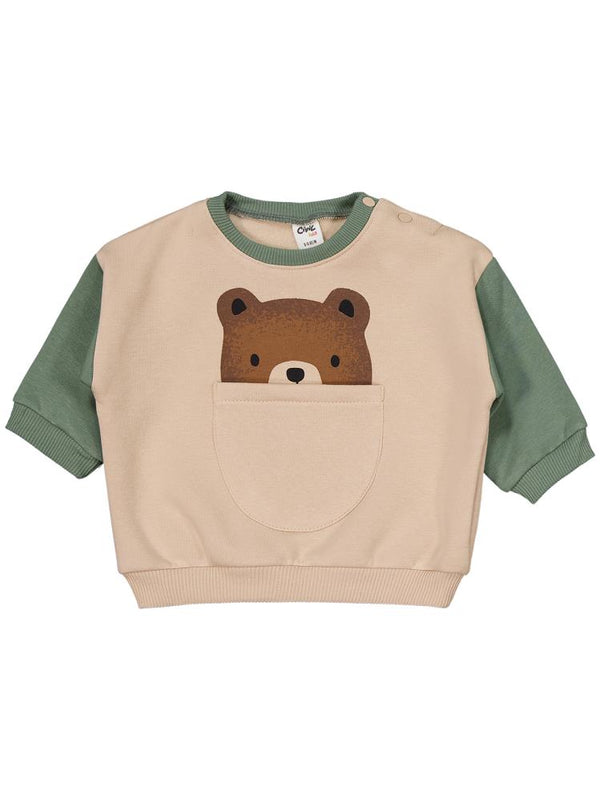 Civil Baby Ayıcık Cepli 6-18 Ay Takım - Haki