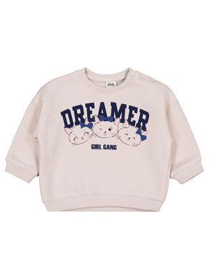 Civil Baby Ayıcık Baskılı Çizgili 6-18 Ay Sweatshirt - Bej