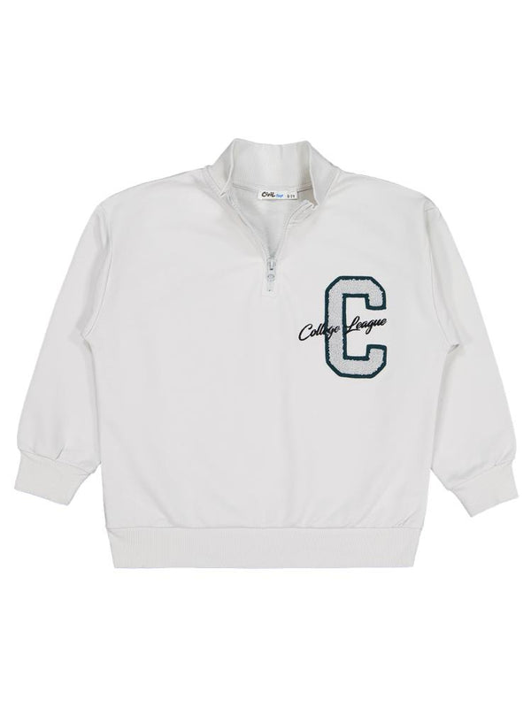 Civil Boys C Chıcago Baskılı-Nakışlı 6-9 Yaş Sweatshirt - Gri