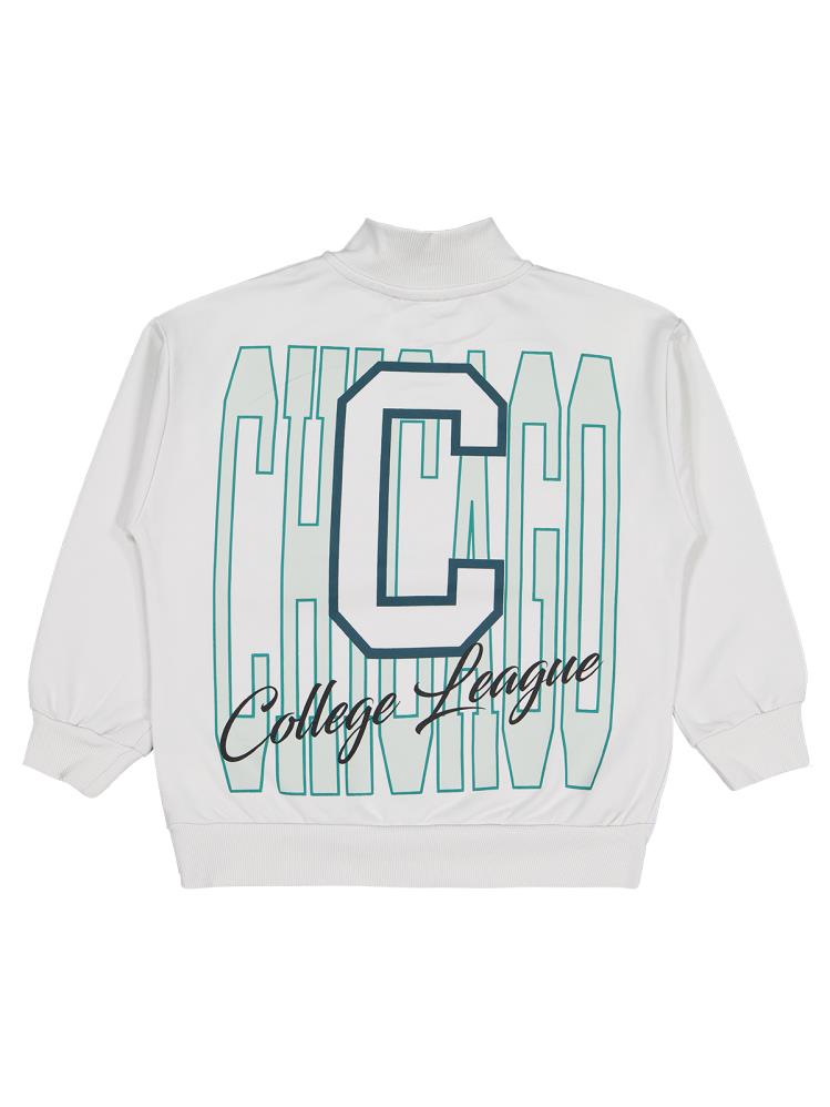 Civil Boys C Chıcago Baskılı-Nakışlı 6-9 Yaş Sweatshirt - Gri