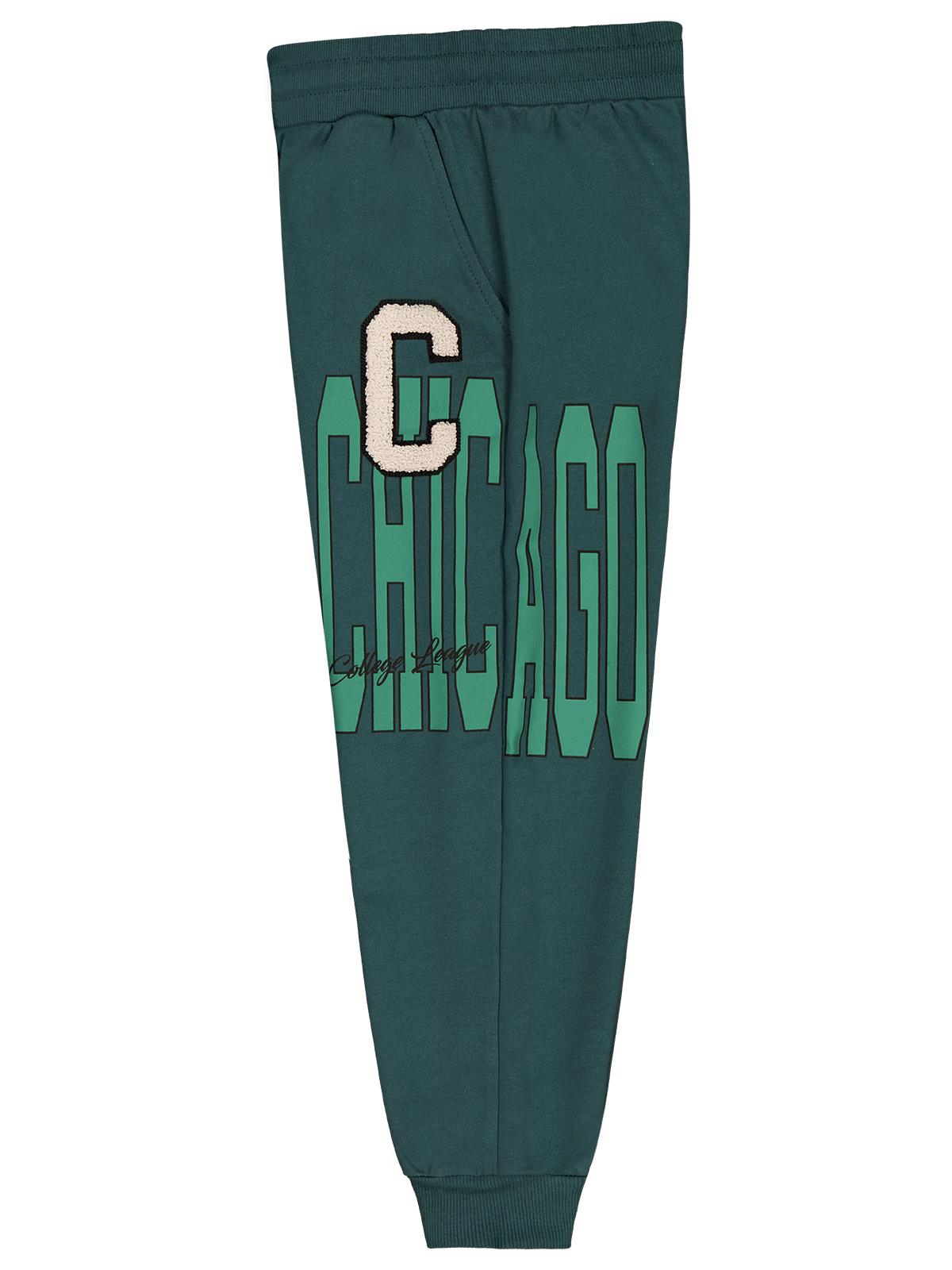 Civil Boys C Chıcago Baskılı-Nakışlı 6-9 Yaş Eşofman Altı - Yeşil