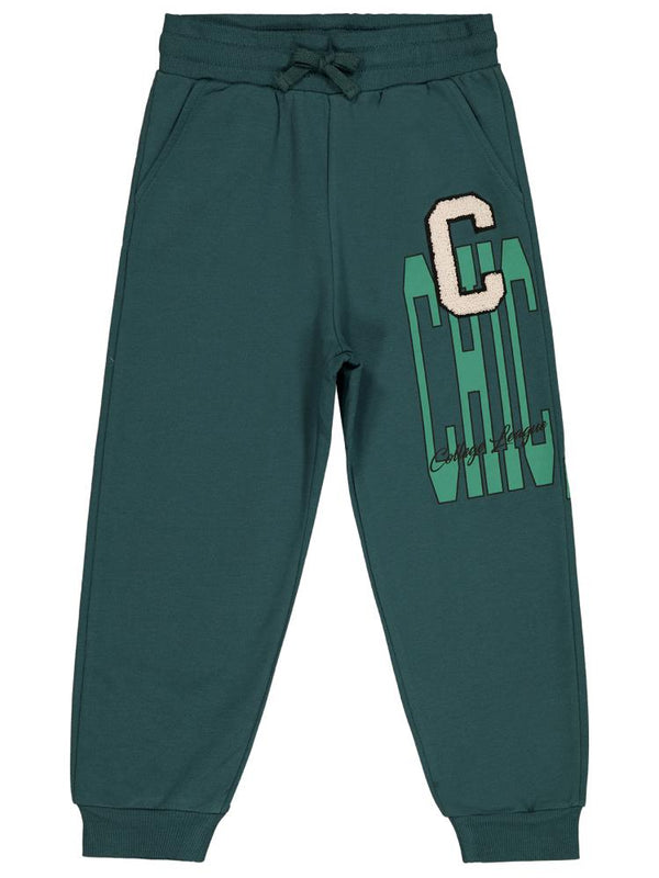 Civil Boys C Chıcago Baskılı-Nakışlı 10-13 Yaş Eşofman Altı - Yeşil