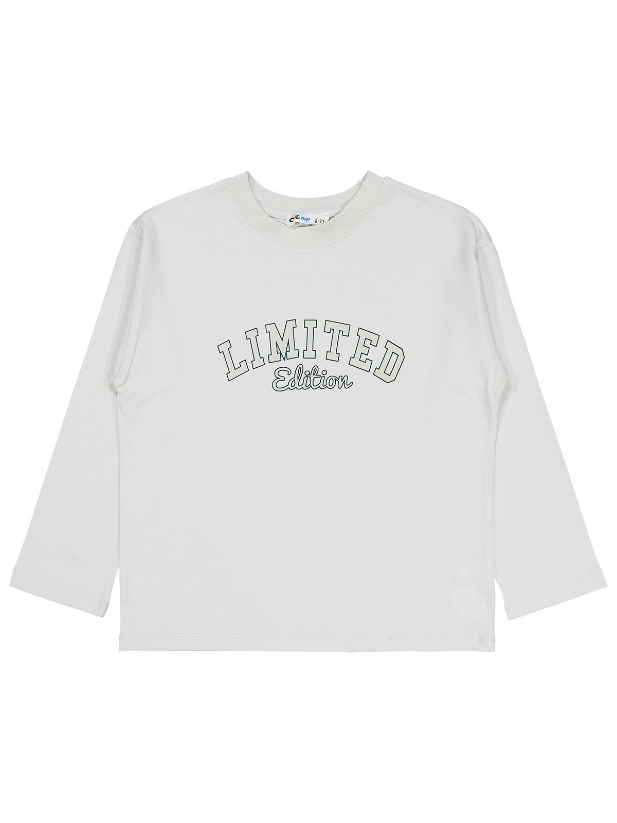 Civil Erkek Çocuk College Baskılı Sweatshirt | Fırçalı Süprem | Okul Kreş ve Günlük Kullanım - Gri