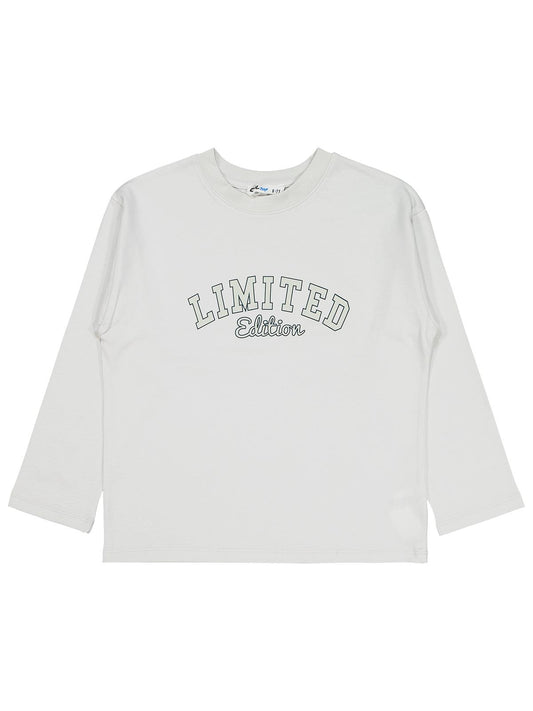 Civil Erkek Çocuk College Baskılı Sweatshirt | Fırçalı Süprem | Okul Kreş ve Günlük Kullanım - Gri