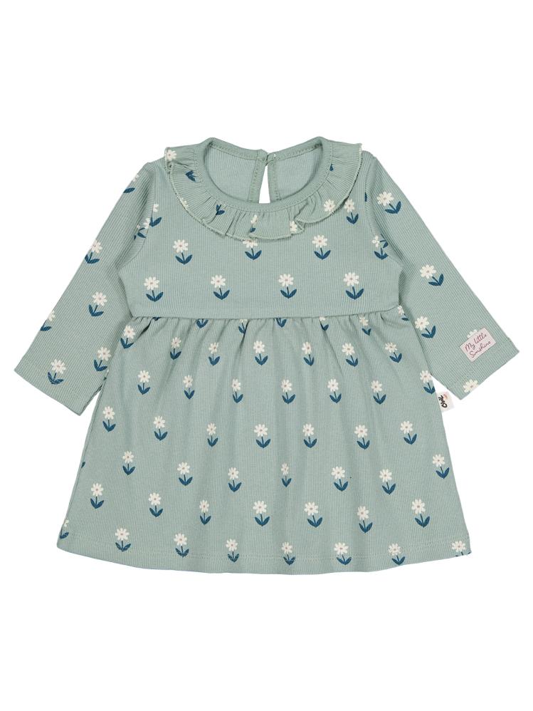 Civil Baby Çiçek Baskılı 6-18 Ay Elbise - Yeşil