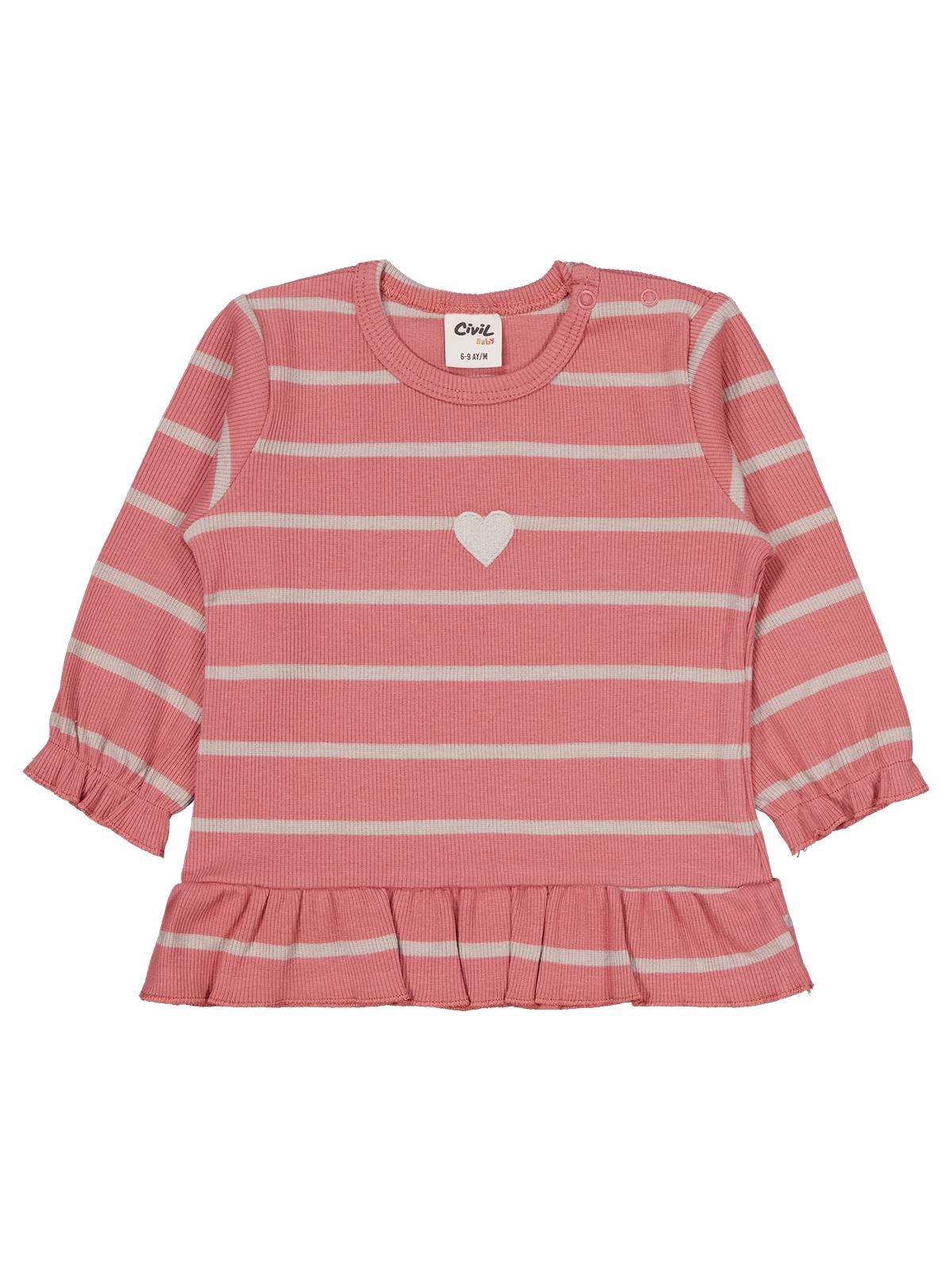 Civil Baby Çizgili 6-18 Ay Takım - Turuncu