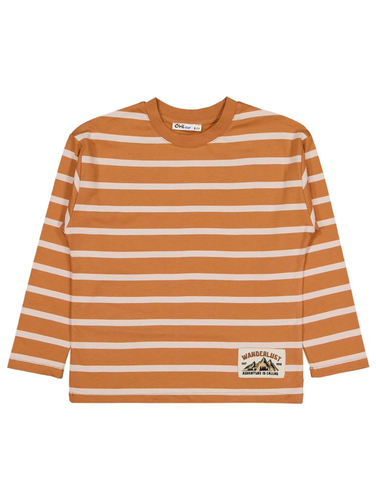 Civil Boys Wanderlust Armalı Çizgi Emp. 6-9 Yaş Sweatshirt - Turuncu