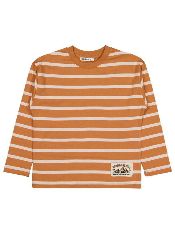 Civil Boys Wanderlust Armalı Çizgi Emp. 6-9 Yaş Sweatshirt - Turuncu