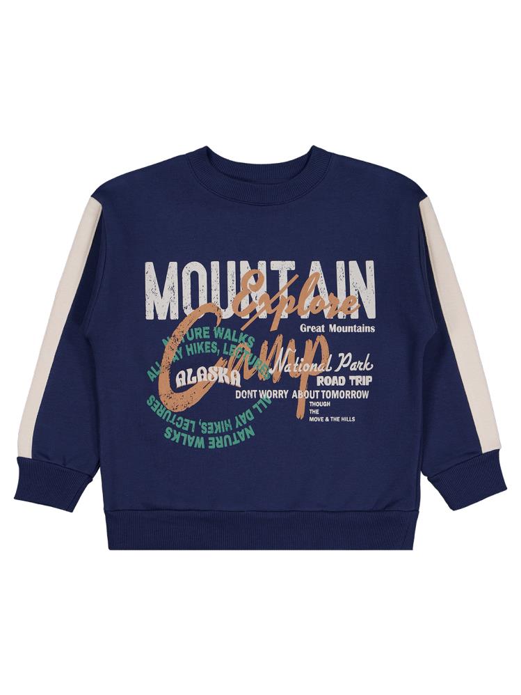 Civil Boys Mountaın Camp Baskılı 10-13 Yaş Sweatshirt - Lacivert