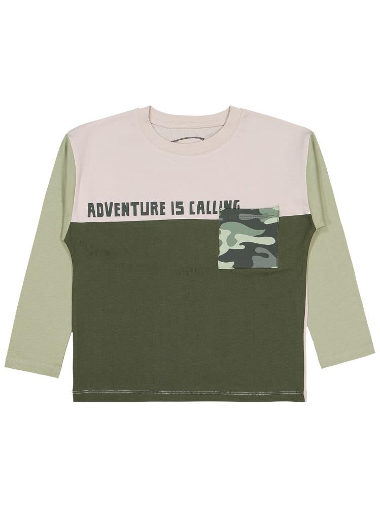 Civil Boys Adventure Baskılı 6-9 Yaş Sweatshirt - Haki
