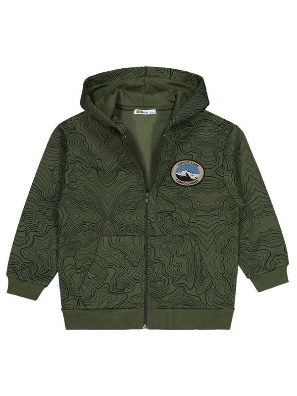 Civil Boys Everest Armalı Koordinat Empirme 6-9 Yaş Hırka - Haki