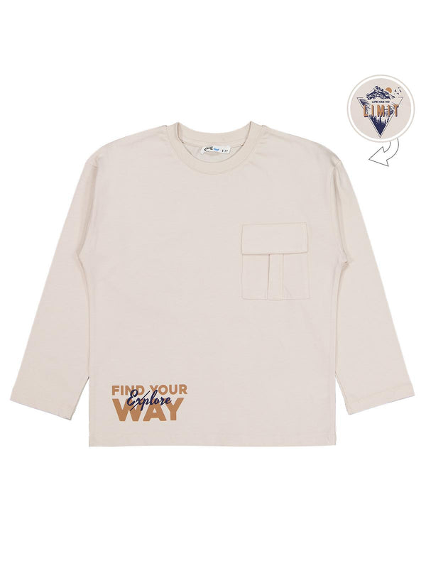 Civil Boys Lımıt Baskılı 6-9 Yaş Sweatshirt - Bej