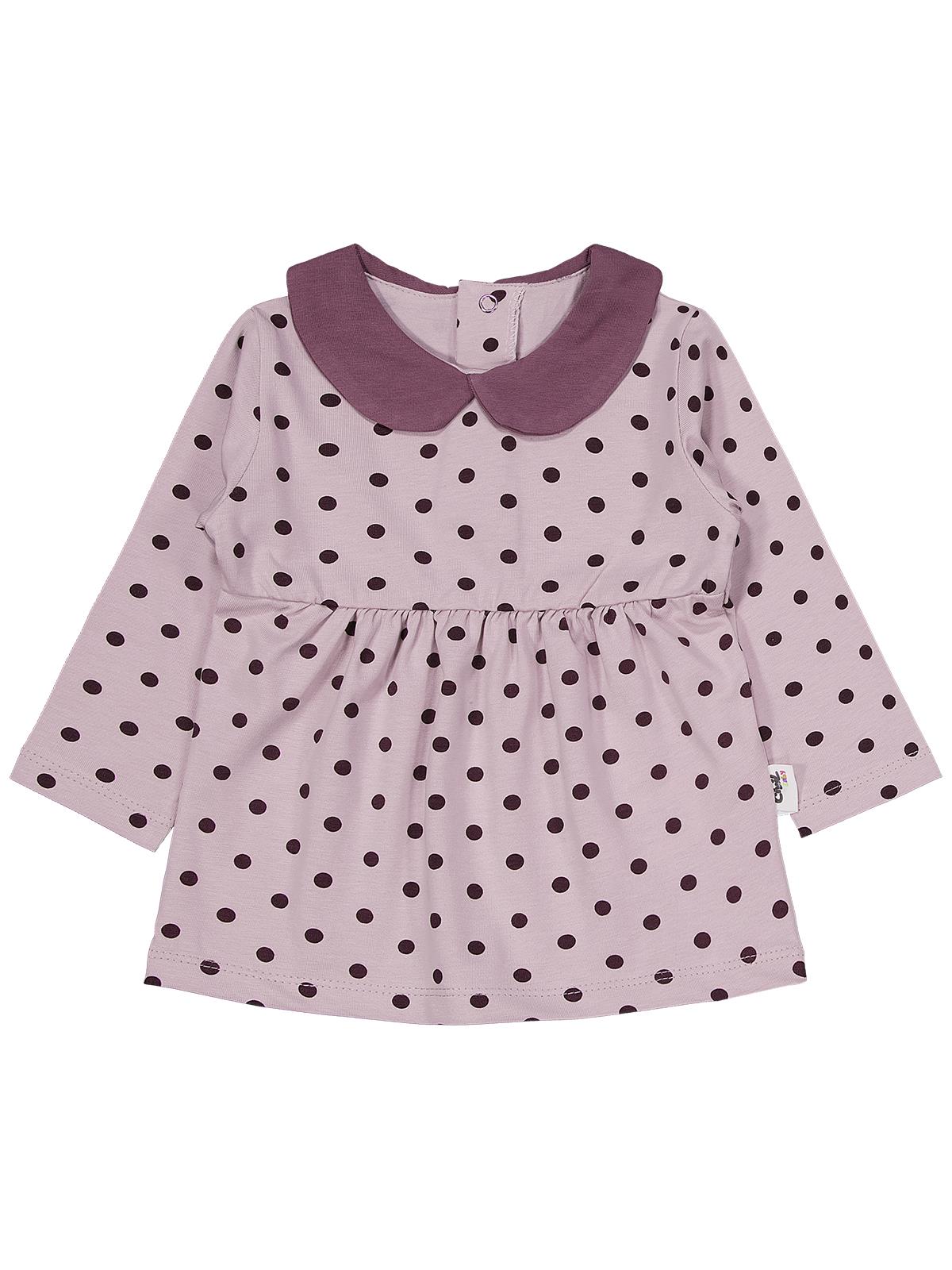 Civil Baby Yakalı Puan Baskılı 6-18 Ay Takım - Lila