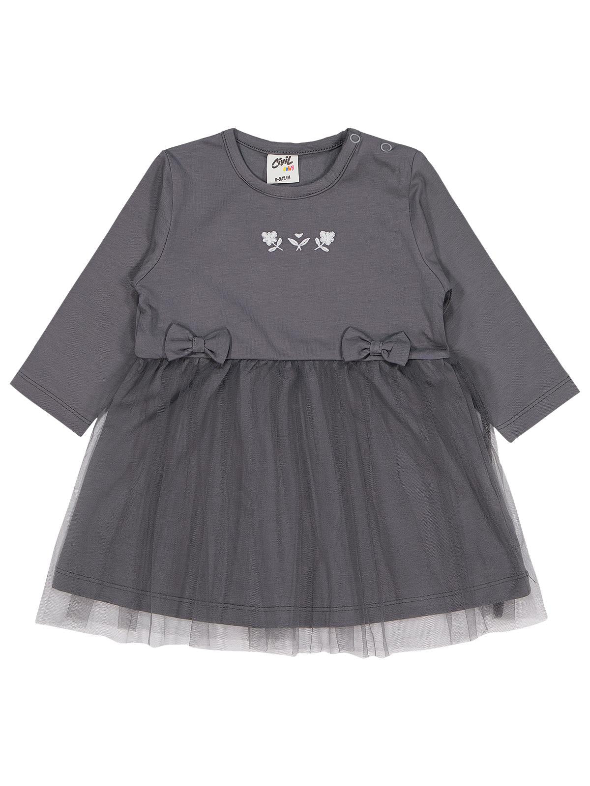 Civil Baby Elbise  6-18 Ay  - Gri