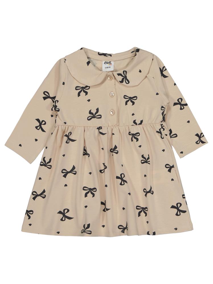 Civil Baby Fiyonk Empirme 6-18 Ay Elbise - Bej