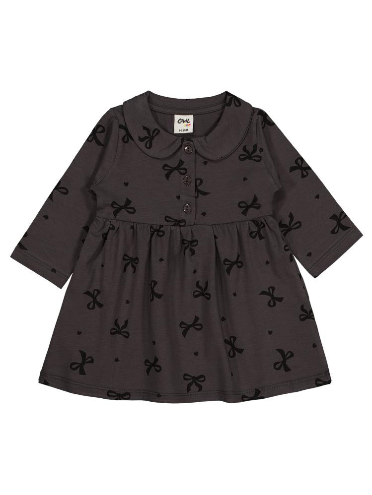 Civil Baby Fiyonk Empirme 6-18 Ay Elbise - Gri