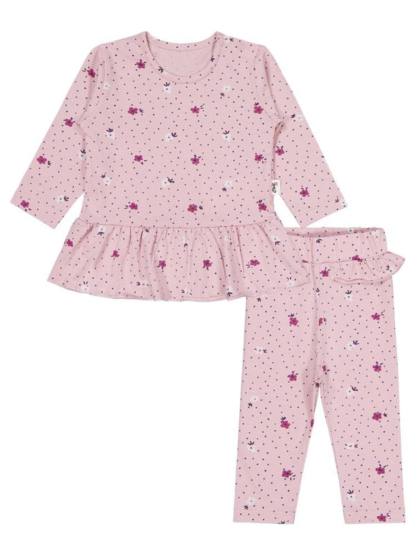 Civil Baby Çiçek Empirme 6-18 Ay Takım - Lila