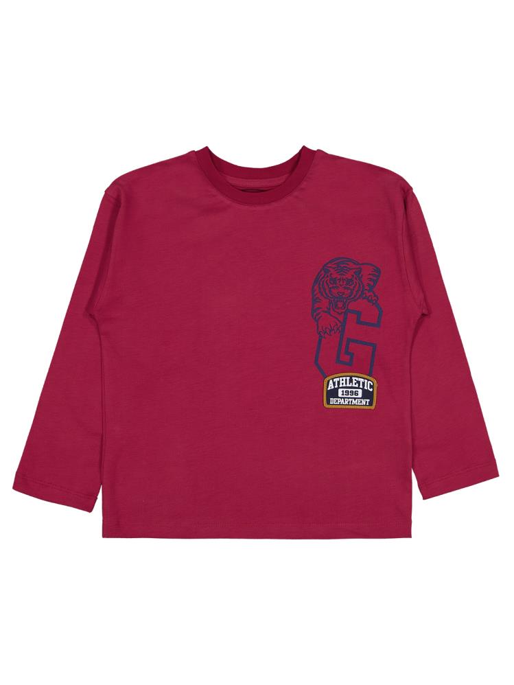 Civil Boys Tiger Baskılı - Etiketli 6-9 Yaş Sweatshirt - Bordo
