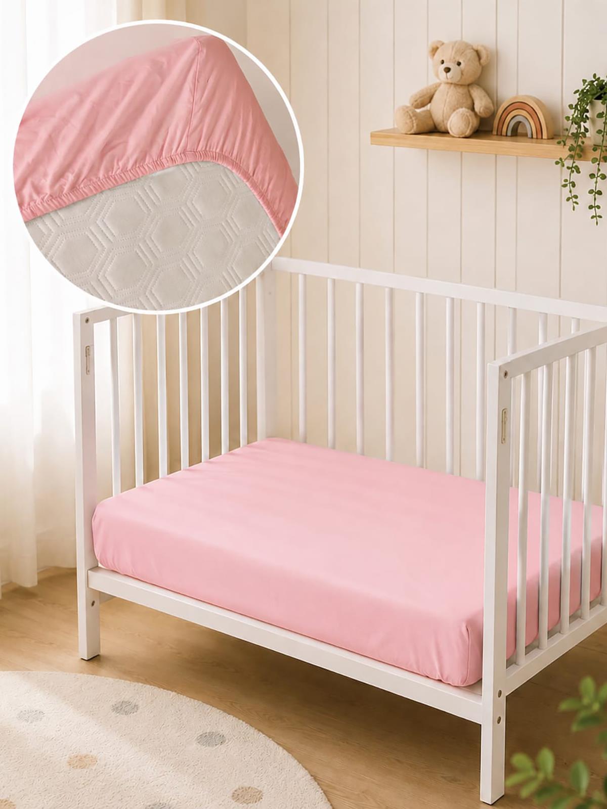 Aras Bebe Lastikli Bebek Çarşafı 70x110 - Pembe
