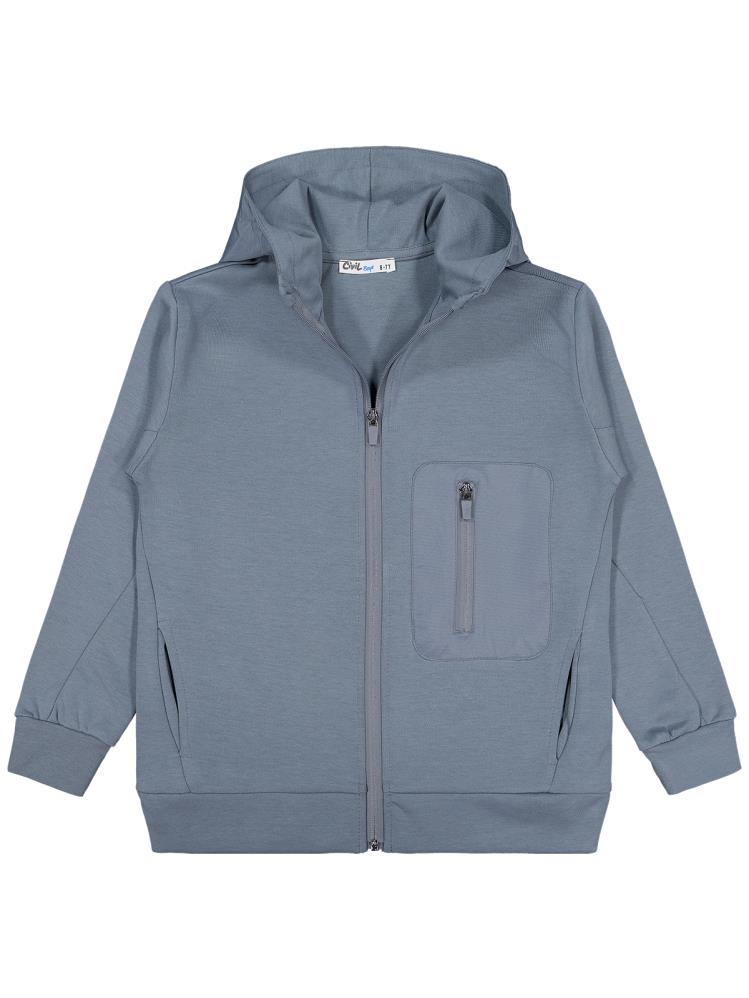 Civil Boys Etiketli - Micro Garnili 10-13 Yaş Hırka - Gri