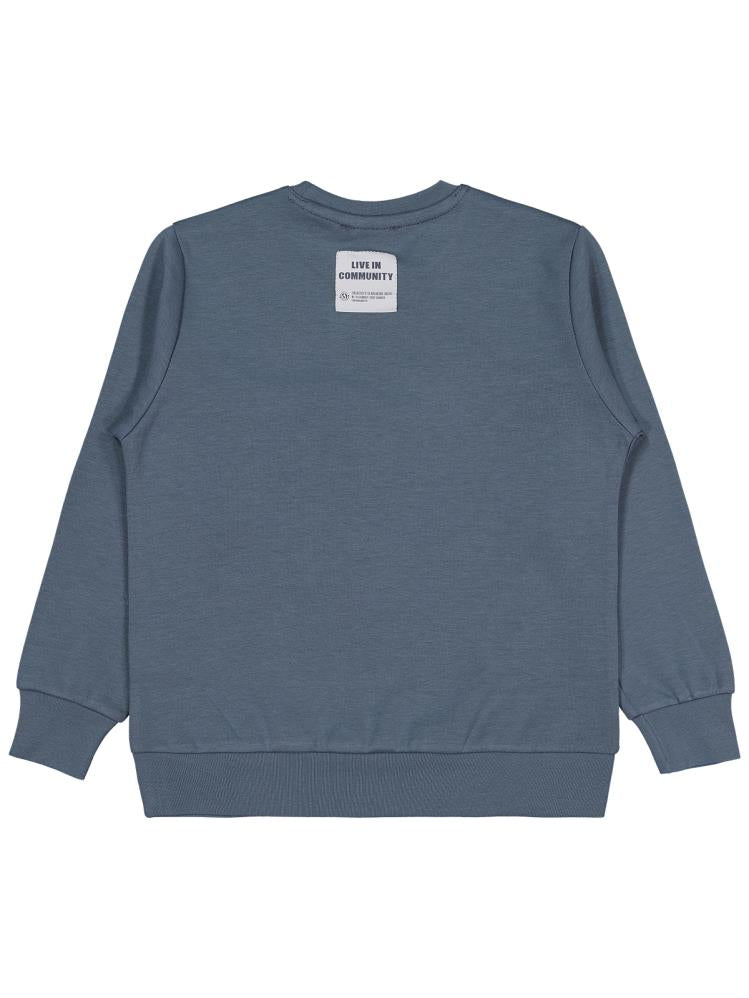 Civil Boys Etiketli - Micro Garnili 10-13 Yaş Sweatshirt - Gri