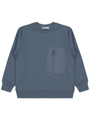 Civil Boys Etiketli - Micro Garnili 6-9 Yaş Sweatshirt - Gri