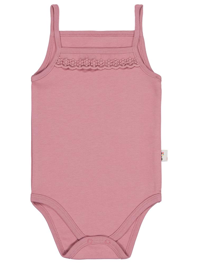 Civil Baby Penye İp Askılı Dantelli 2-3 Yaş Kız Çıtçıtlı Badi - Pembe