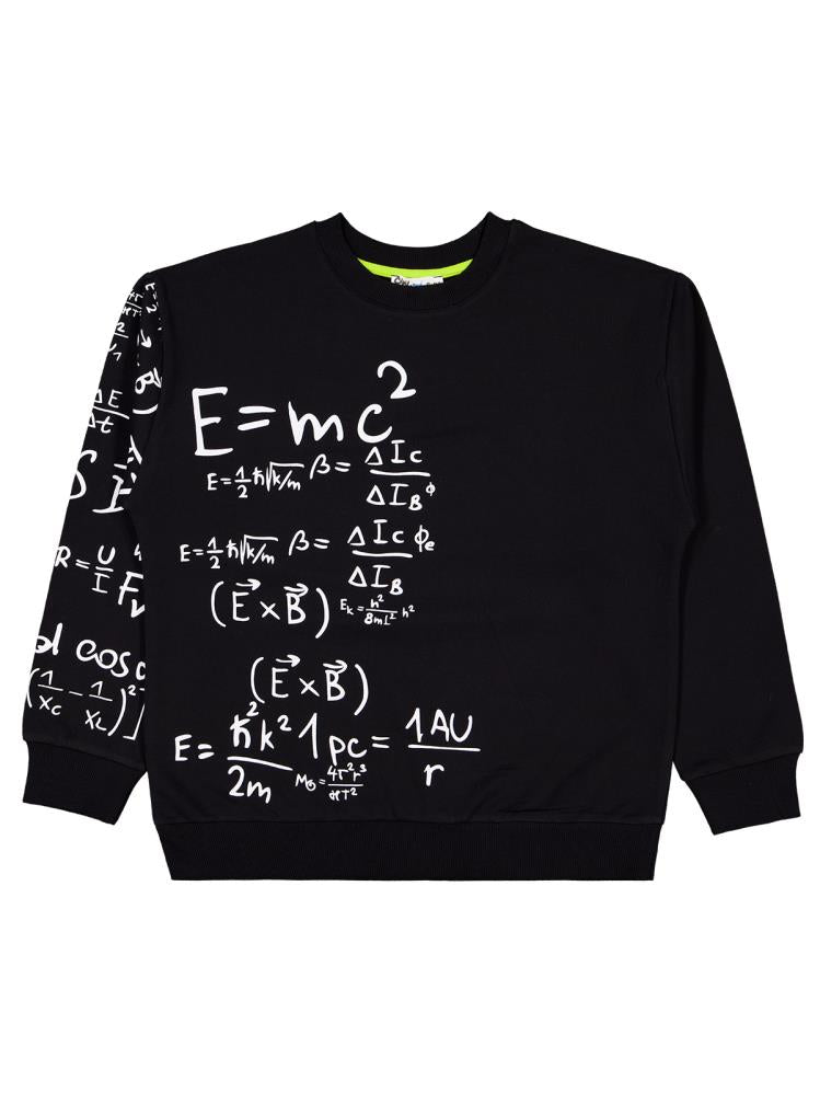 Civil Boys Matematik Formül Baskılı 10-13 Yaş Sweatshirt - Siyah