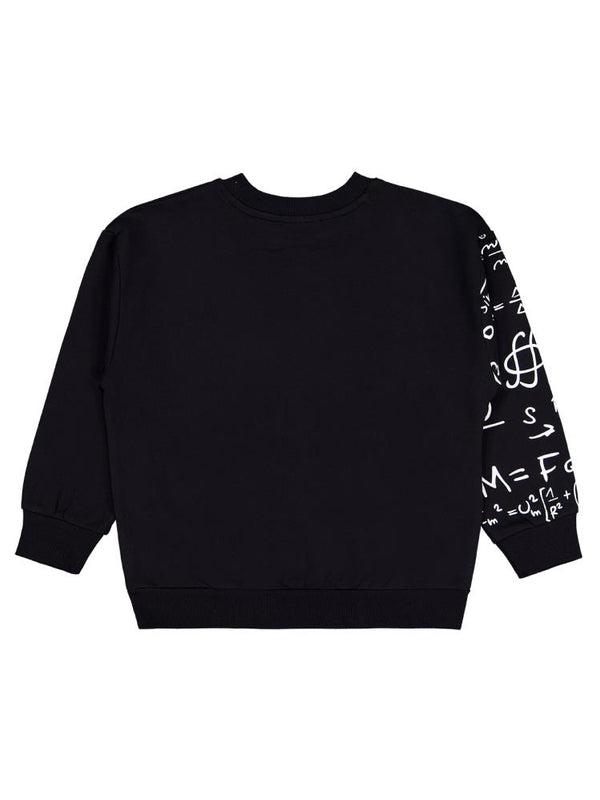 Civil Boys Matematik Formül Baskılı 6-9 Yaş Sweatshirt - Siyah