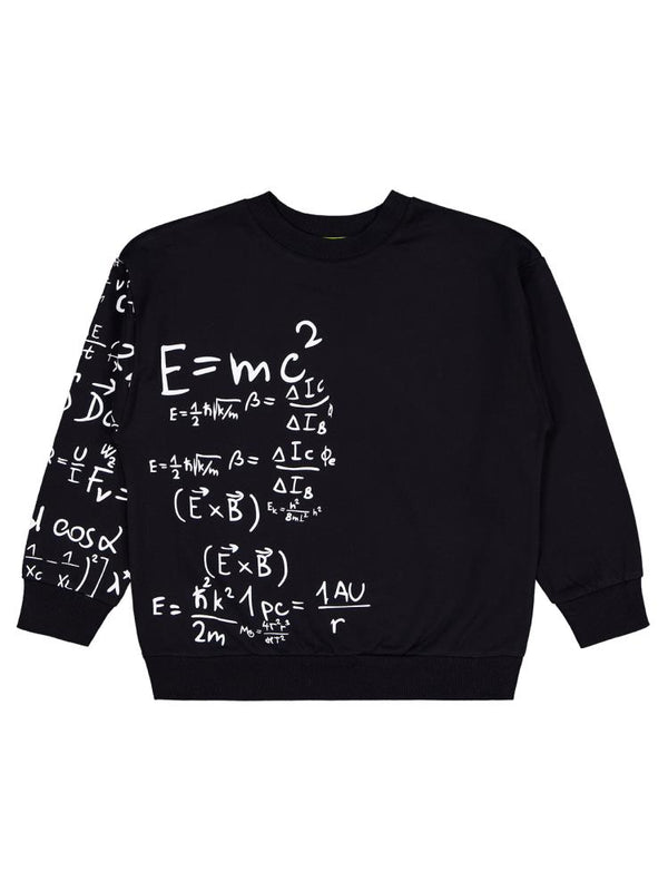 Civil Boys Matematik Formül Baskılı 6-9 Yaş Sweatshirt - Siyah