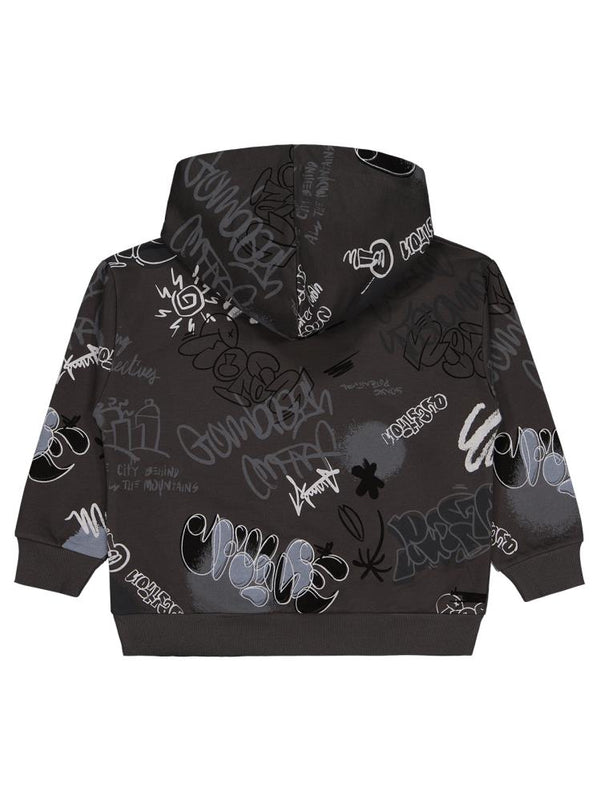 Civil Boys Grafiti Empirme Baskılı 6-9 Yaş Sweatshirt - Gri