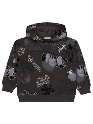 Civil Boys Grafiti Empirme Baskılı 10-13 Yaş Sweatshirt - Gri