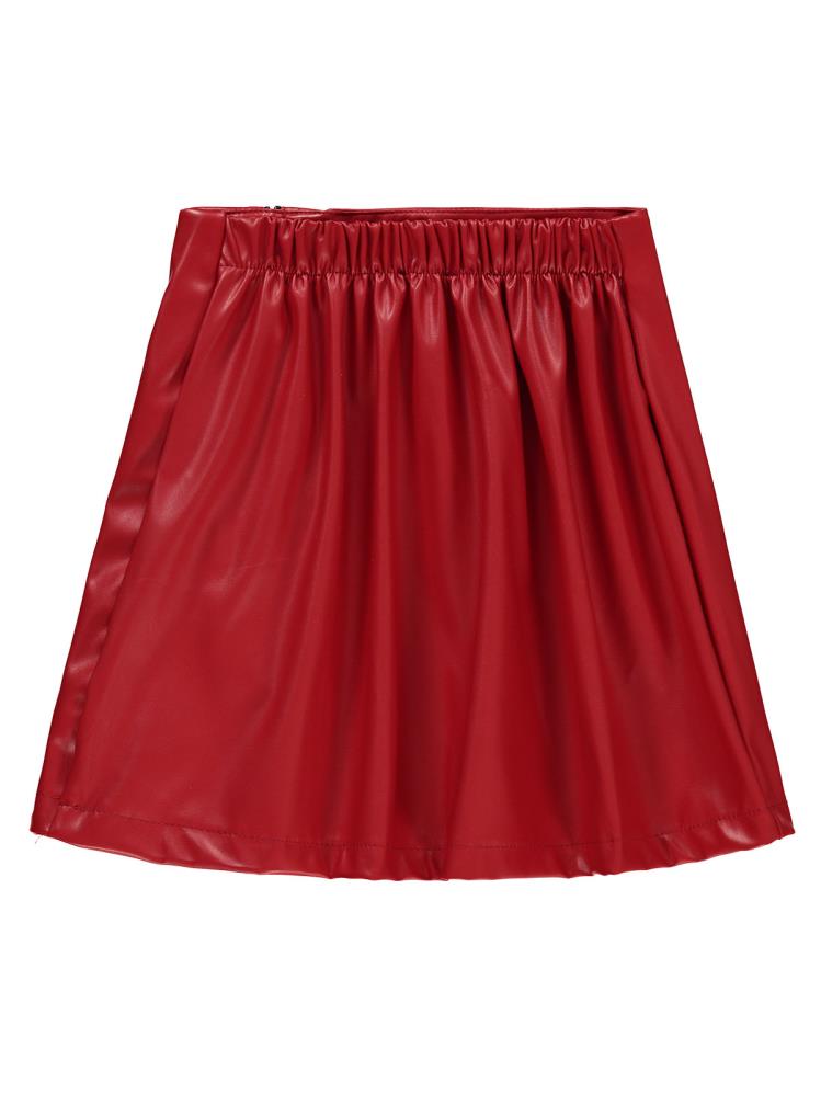 Civil Girls Fermuarlı 6-9 Yaş Etek - Kırmızı