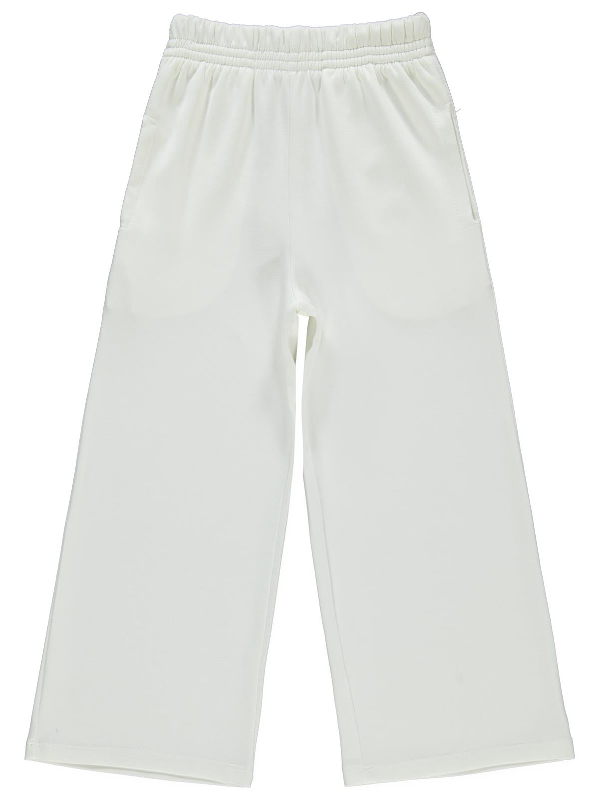 Civil Girls Düz 10-13 Yaş Pantolon - Ekru
