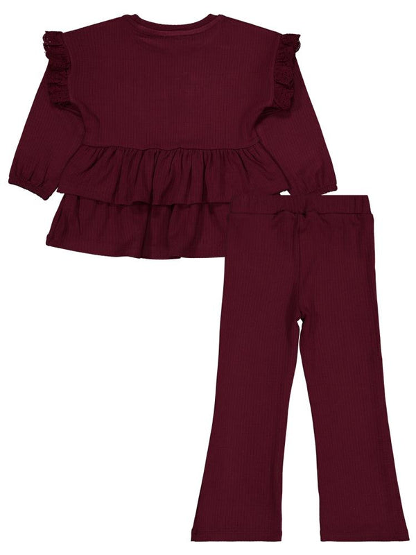 Civil Girls Brodeli 2-5 Yaş Takım - Bordo