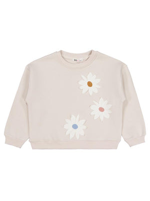 Civil Girls Papatya Nakışlı 6-9 Yaş Sweatshirt - Bej